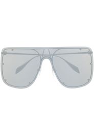 Alexander McQueen Eyewear rimless oversized pilot frame sunglasses - Argento