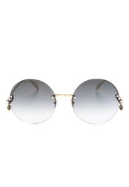 Alexander McQueen Eyewear crystal-embellished round-frame sunglasses - Oro