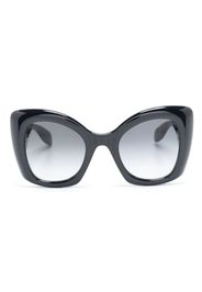 Alexander McQueen Eyewear logo-engraved butterfly-frame sunglasses - Nero