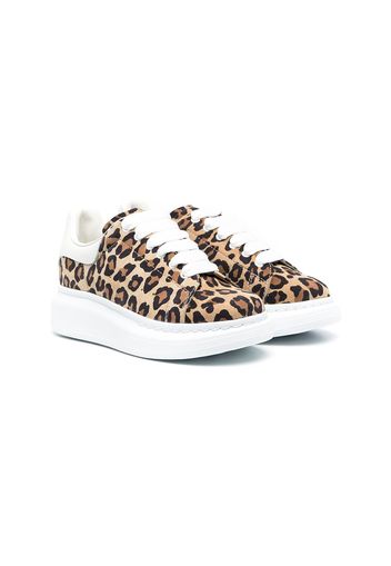 Alexander McQueen Kids Oversized leopard sneakers - Marrone