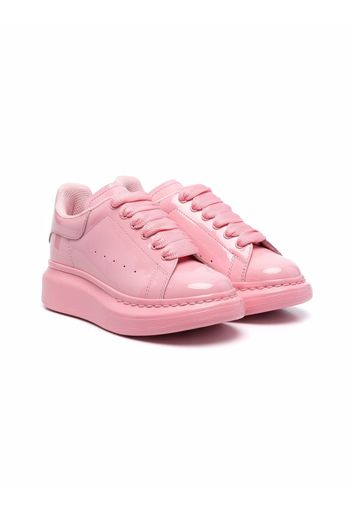 Alexander McQueen Kids Oversized leather low-top sneakers - Rosa