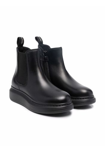Alexander McQueen Kids slip-on leather boots - Nero