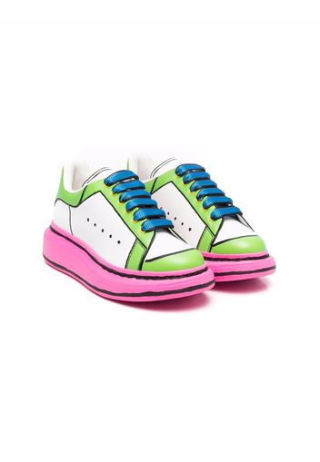 Alexander McQueen Kids colour-block low-top sneakers - Bianco