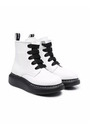 Alexander McQueen Kids lace-up leather boots - Bianco