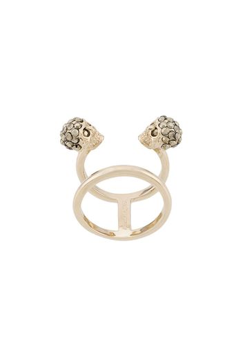 Anello doppio Twin Skull