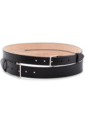 Alexander McQueen black double leather belt - Nero