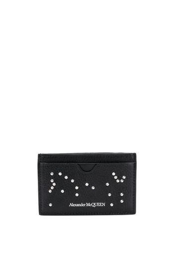 crystal-embellished leather cardholder