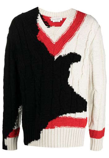 patterned intarsia-knit jumper