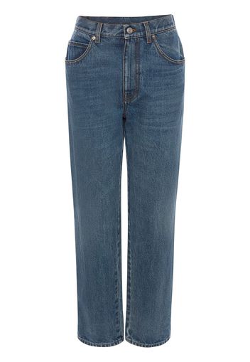 Alexander McQueen Jeans dritti a vita alta - Blu