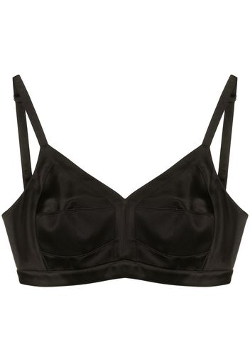 Alexander McQueen Top con spalline sottili crop - Nero