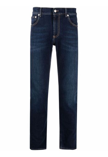 Alexander McQueen Jeans skinny con ricamo - Blu