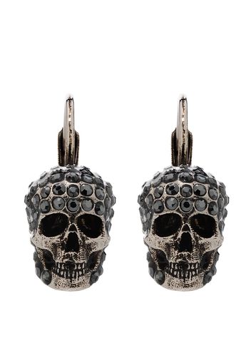 Alexander McQueen AMCQ SILV CRYSTL SKULL ERNG - Argento