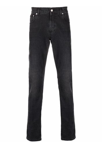 Alexander McQueen logo-embroidered straight-leg jeans - Grigio