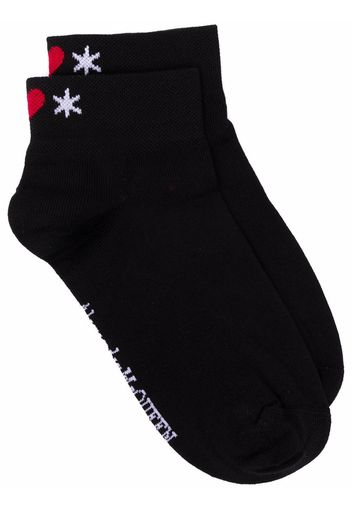 ALEXANDER MCQUEEN leaf instarsia logo socks - Nero