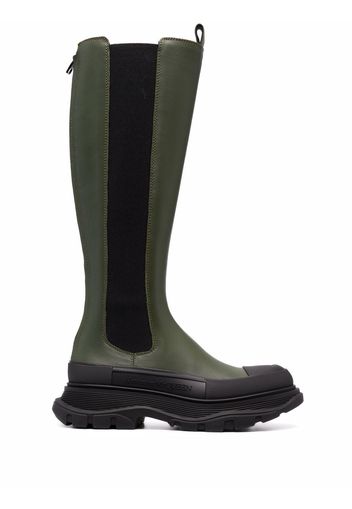 Alexander McQueen Tread Slick leather mid-calf boots - Verde