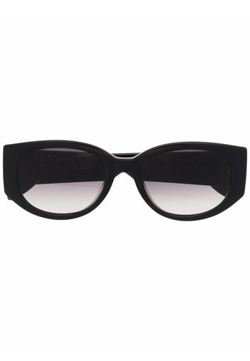 Alexander McQueen oval-frame logo-print sunglasses - Nero