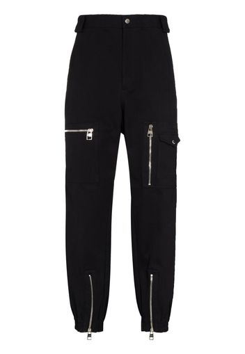 Alexander McQueen Pantaloni affusolati con zip - Nero