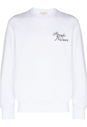 Alexander McQueen AMQ BK PRNT SML CHEST EMB CRW SWT WHT - Bianco