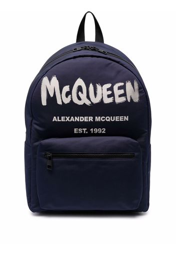 Alexander McQueen Metropolitan logo-print backpack - Blu