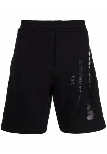 Alexander McQueen logo-print track shorts - Nero