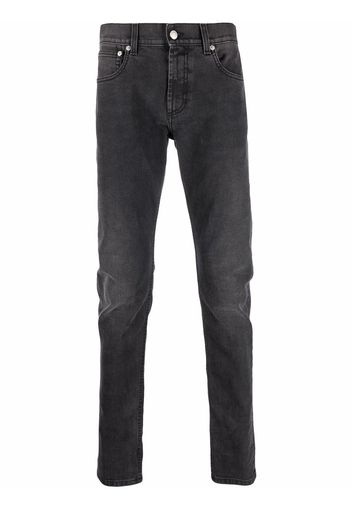 Alexander McQueen logo-embroidered skinny jeans - Nero