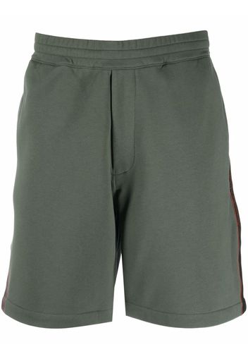 Alexander McQueen logo-tape sweat shorts - Verde