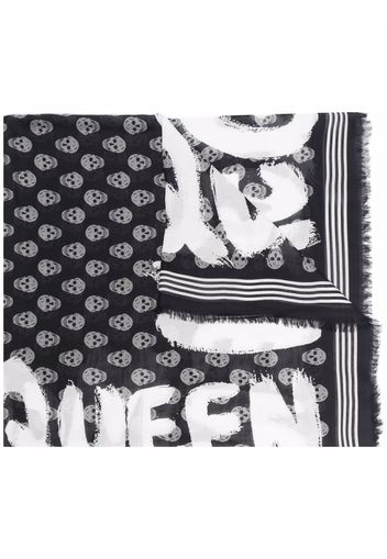 Alexander McQueen logo-print skull scarf - Nero