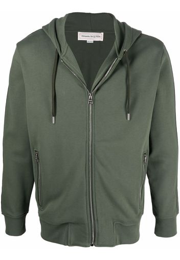 Alexander McQueen logo-print zip-up hoodie - Verde