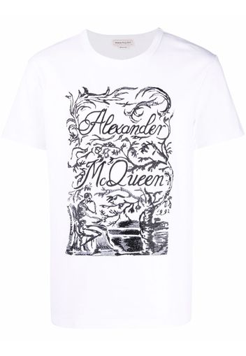 Alexander McQueen logo-print cotton T-shirt - Bianco