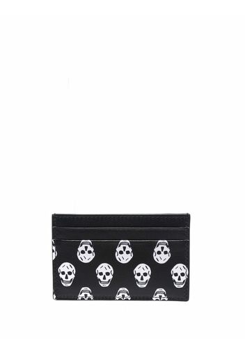 Alexander McQueen skull-motif leather cardholder - Nero