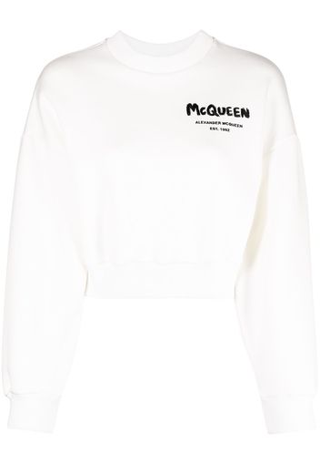 Alexander McQueen chest logo-print sweatshirt - Bianco