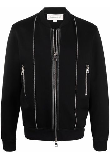 Alexander McQueen Bomber con zip - Nero