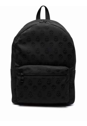 Alexander McQueen Biker Skull jacquard-logo backpack - Nero