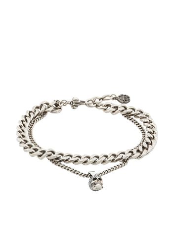 Alexander McQueen skull-charm chain bracelet - Argento