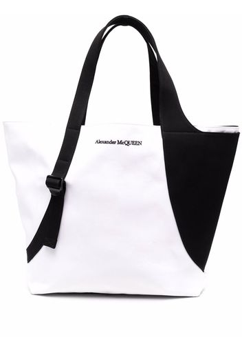 Alexander McQueen Borsa tote con design color-block - Bianco