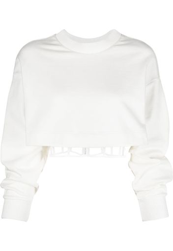 Alexander McQueen layered cropped sweatshirt - Bianco