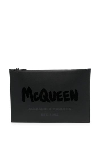 Alexander McQueen Pouch con stampa - Nero