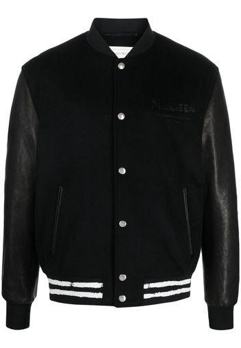 Alexander McQueen Bomber con ricamo - Nero