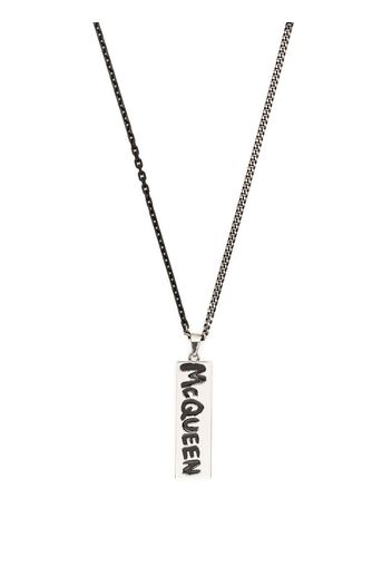 Alexander McQueen Collana con logo - Argento