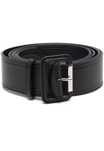 Alexander McQueen pointed leather buckle belt - Nero