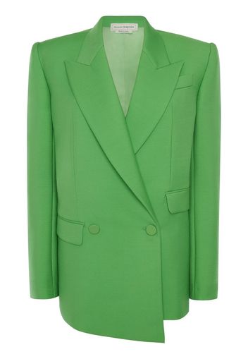 Alexander McQueen double-breasted drop hem blazer - Verde