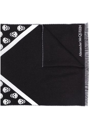 Alexander McQueen skull-print wool scarf - Nero