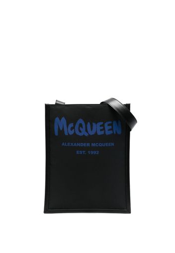 Alexander McQueen logo-print messenger bag - Nero