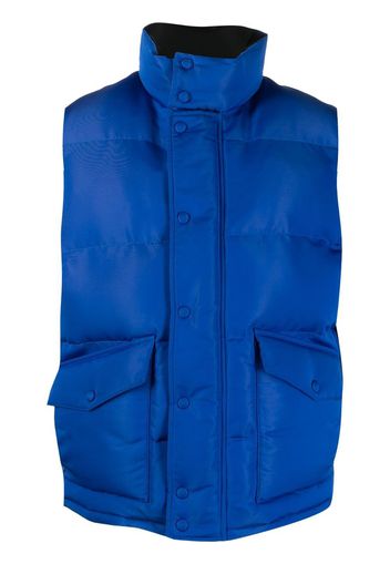 Alexander McQueen logo-print puffer gilet - Blu