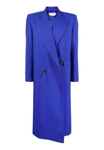 Alexander McQueen Cappotto doppiopetto asimmetrico - Blu