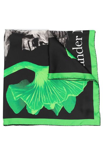 Alexander McQueen skeleton-print logo scarf - Nero