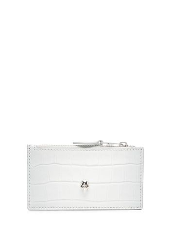 Alexander McQueen croc-effect calf leather purse - Bianco