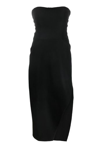 Alexander McQueen strapless wool midi-dress - Nero