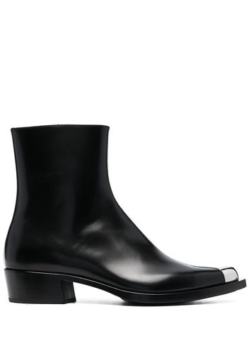 Alexander McQueen metal toecap ankle boots - Nero