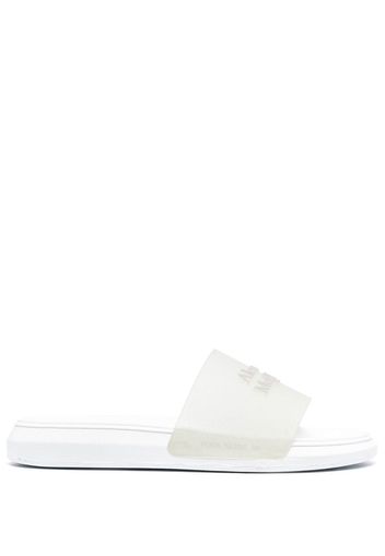 Alexander McQueen logo embossed slides - Bianco